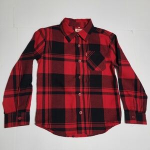 (#13) Red Plaid Kids Shirt
